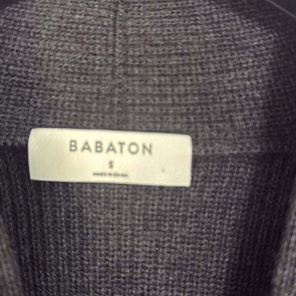 NWOT Babaton Women Heather Charcoal Atticus Merino Wool V-Neck Sweater Sz Small - Picture 10 of 11